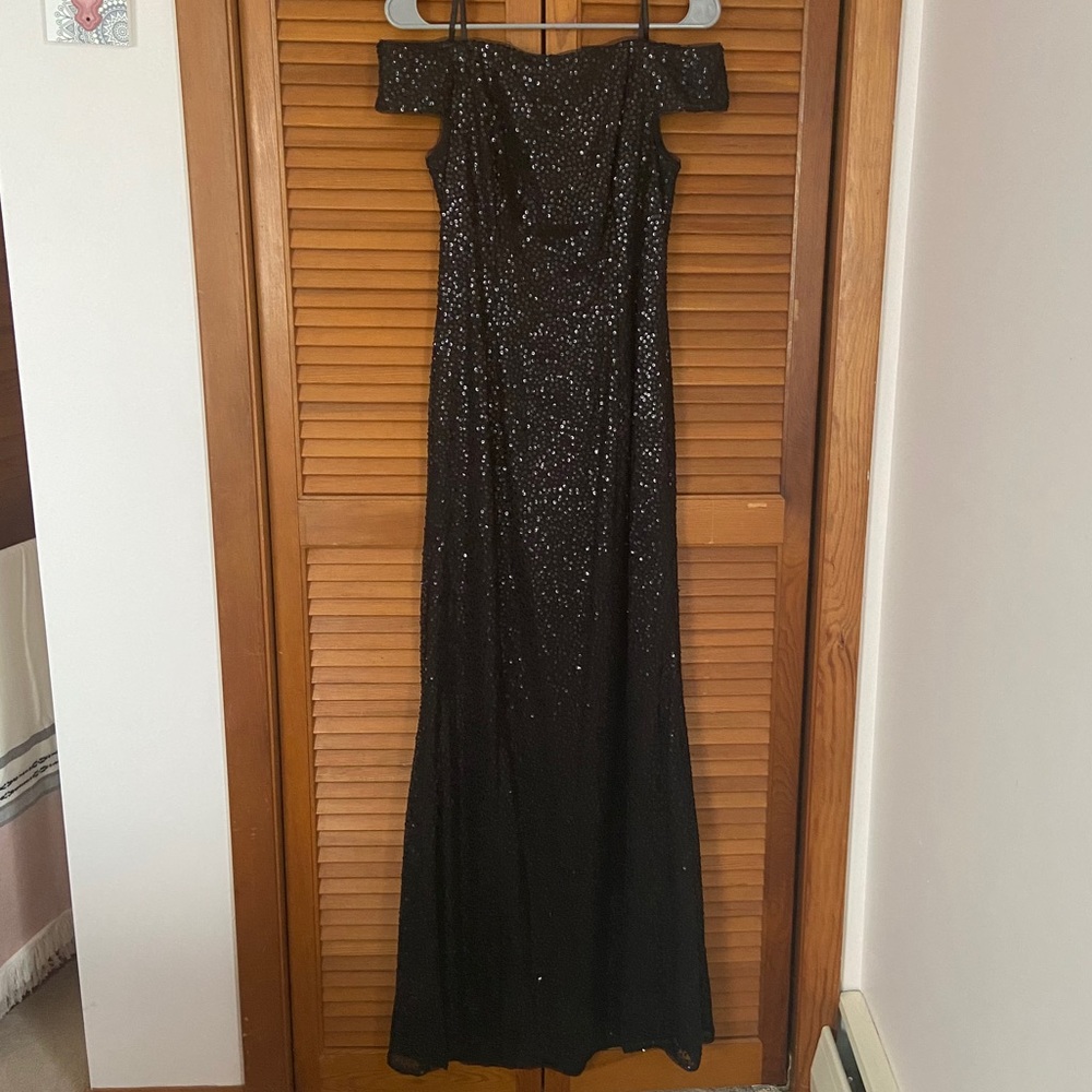 Adrianna Papell Black sequin gown - size 6